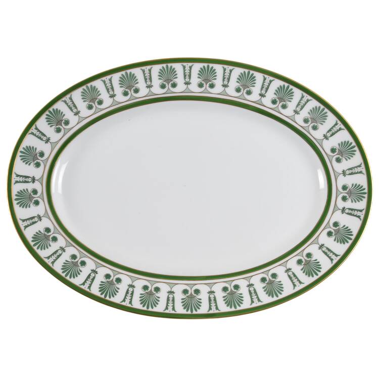 Ercolano Green 15" Oval Serving Platter