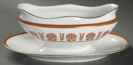 Ercolano Red Gravy Boat with Attached Underplate