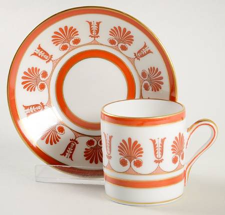 Ercolano Red Flat Demitasse Cup & Saucer Set