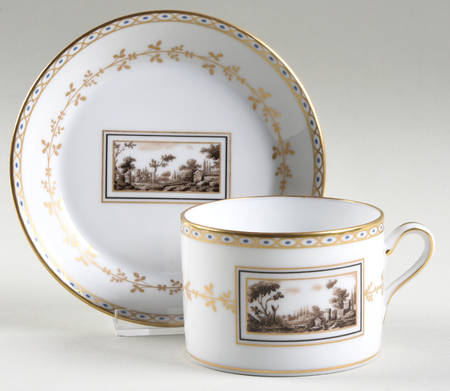 Fiesole (Italian Scene) Flat Cup & Saucer Set