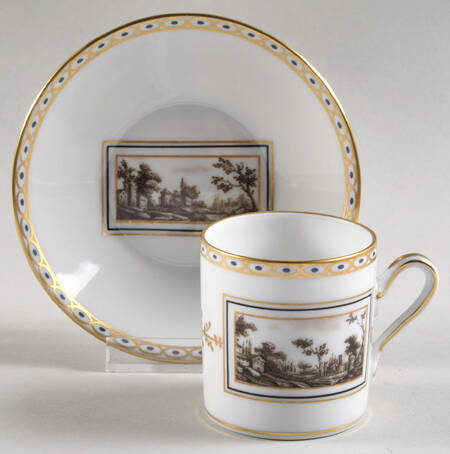 Fiesole (Italian Scene) Flat Demitasse Cup & Saucer Set