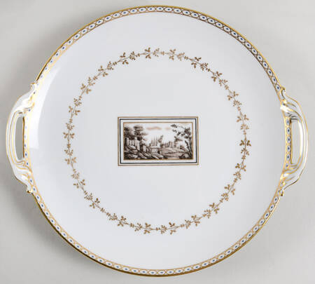 Fiesole (Italian Scene) Handled Cake Plate