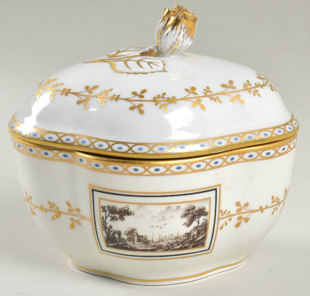 Fiesole (Italian Scene) Oval Box & Lid