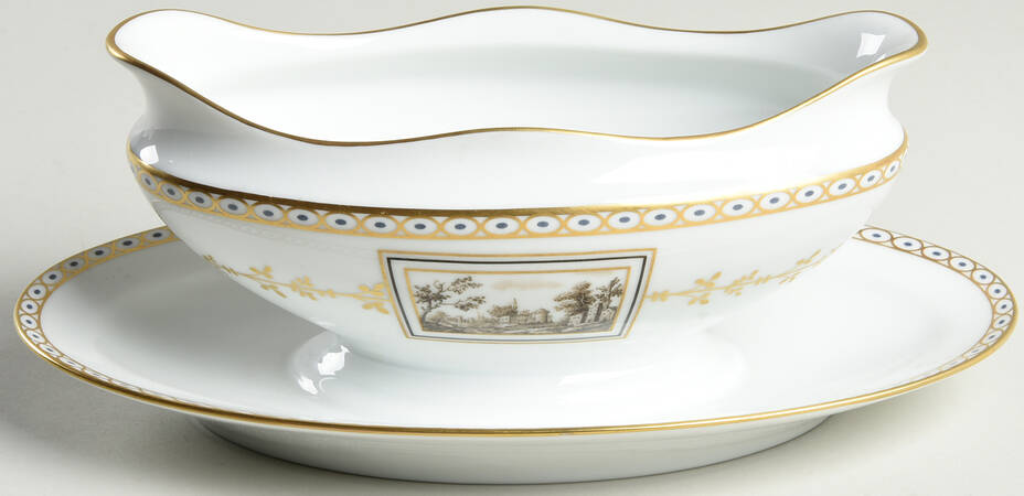 Fiesole (Italian Scene) Gravy Boat with Attached Underplate