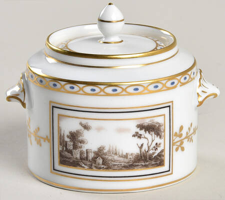 Fiesole (Italian Scene) Miniature Sugar Bowl & Lid