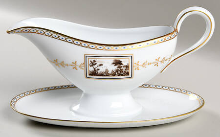 Fiesole (Italian Scene) Gravy Boat with Attached Underplate
