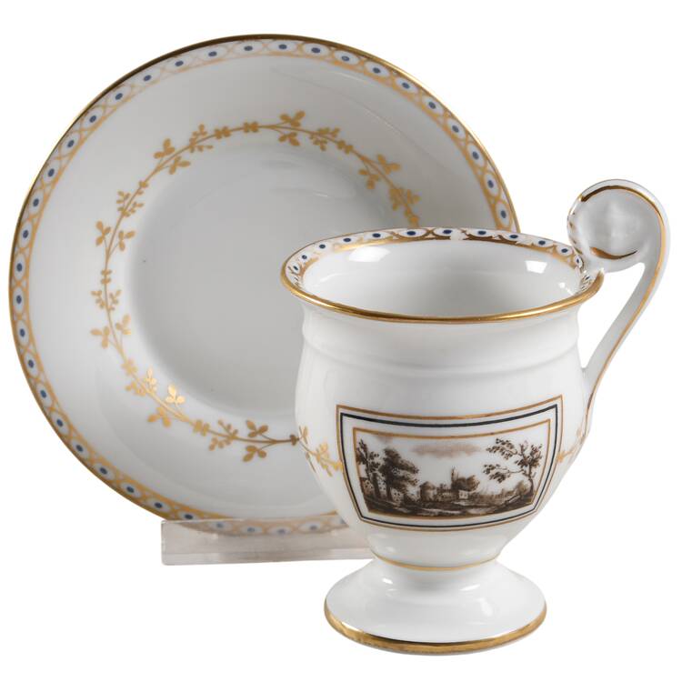 Fiesole (Italian Scene) Footed Cup & Saucer Set