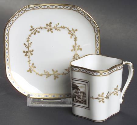 Fiesole (Italian Scene) Flat Demitasse Cup & Saucer Set