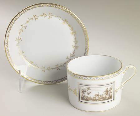 Fiesole (Italian Scene) Flat Cup & Saucer Set
