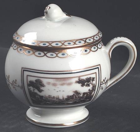 Fiesole (Italian Scene) 2 Pc Pot de Creme w/Lid & Base