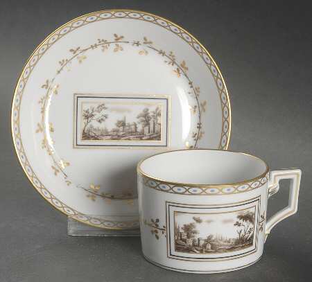 Fiesole (Italian Scene) Flat Cup & Saucer Set