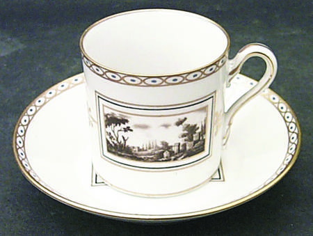 Fiesole (Italian Scene) Flat Demitasse Cup & Saucer Set