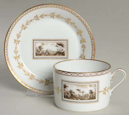 Fiesole (Italian Scene) Flat Cup & Saucer Set