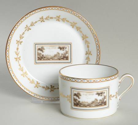 Fiesole (Italian Scene) Flat Cup & Saucer Set