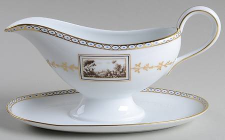 Fiesole (Italian Scene) Gravy Boat with Attached Underplate