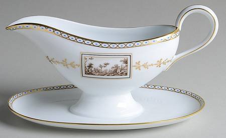 Fiesole (Italian Scene) Gravy Boat with Attached Underplate