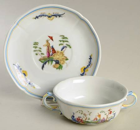 GIN2 Flat Cream Soup Bowl & Saucer Set