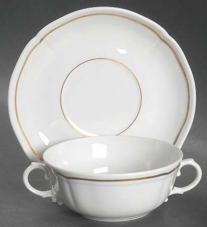 GIN42 Flat Cream Soup Bowl & Saucer Set