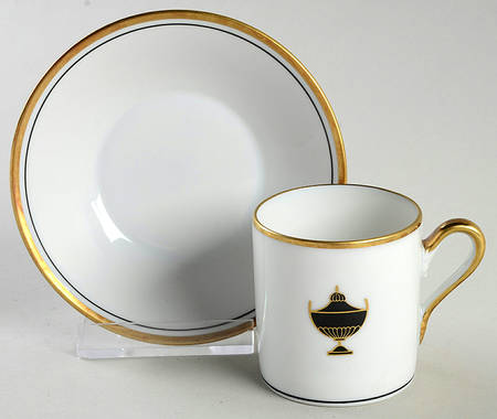Impero Black Flat Demitasse Cup & Saucer Set