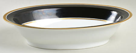 Impero Black 9" Oval Vegetable Bowl