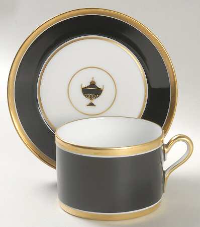 Impero Black Flat Cup & Saucer Set