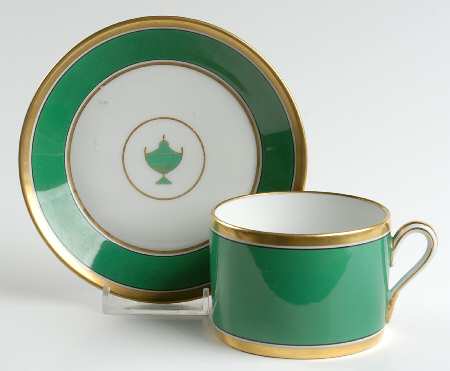 Impero Green Flat Cup & Saucer Set