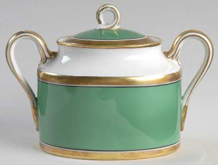 Impero Green Sugar Bowl & Lid