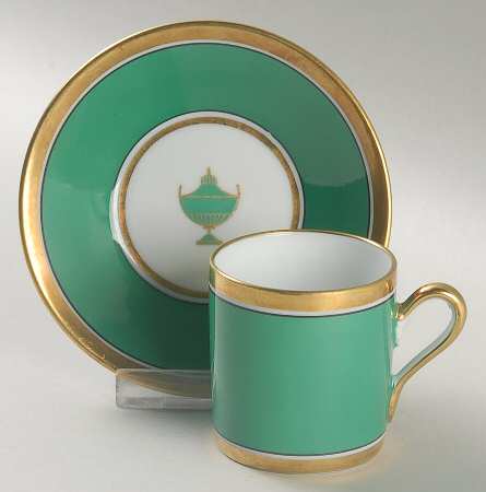 Impero Green Flat Demitasse Cup & Saucer Set