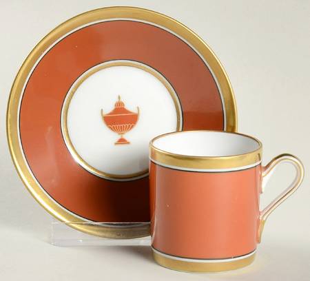 Impero Red Flat Demitasse Cup & Saucer Set