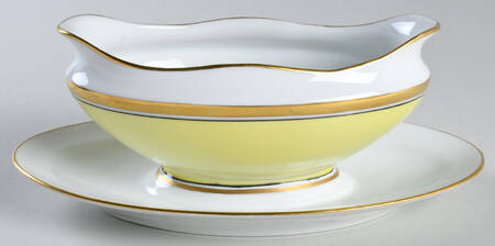 Impero Yellow Gravy Boat with Attached Underplate