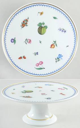 Italian Fruits (Antico Doccia) 9" Diameter Pedestal Cake Stand