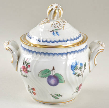 Italian Fruits (Antico Doccia) Sugar Bowl & Lid