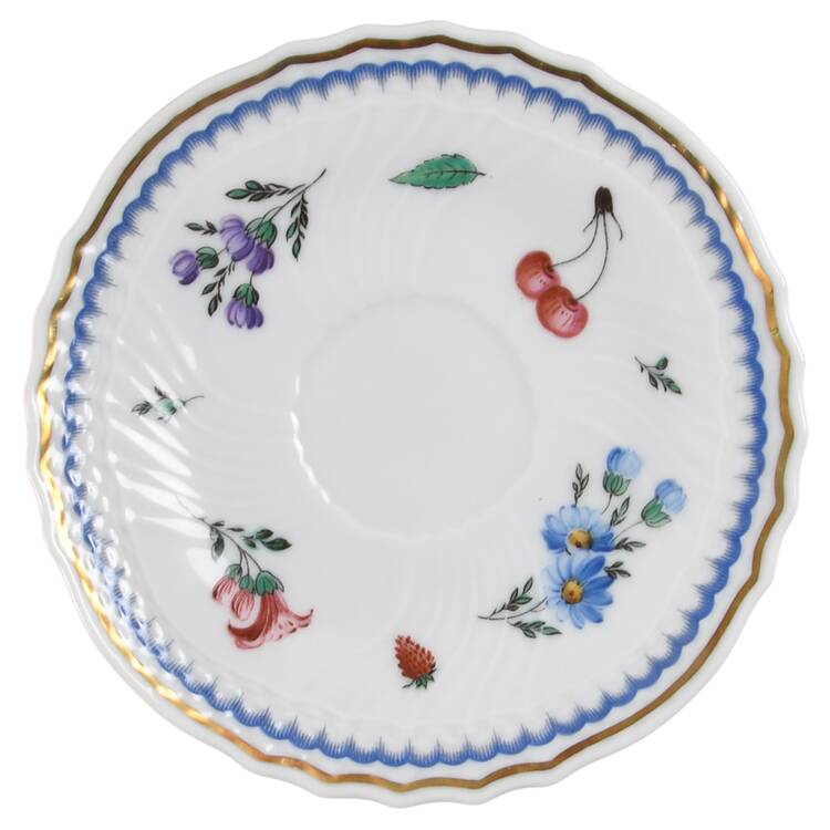 Italian Fruits (Antico Doccia) Saucer for Flat Demitasse Cup
