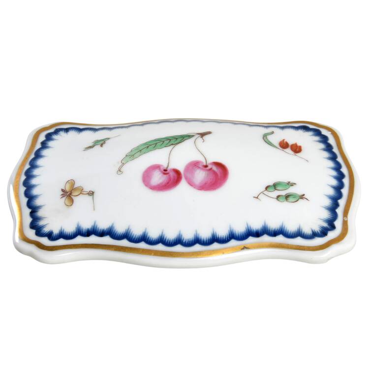 Italian Fruits (Antico Doccia) 4" Rectangular Box Lid