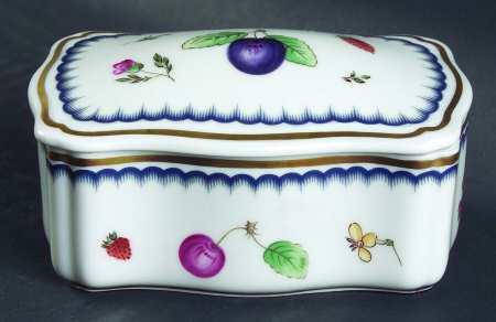 Italian Fruits (Antico Doccia) 4" Rectangular Box with Lid