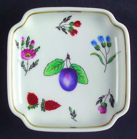 Italian Fruits (Antico Doccia) 3" Square Nut Dish