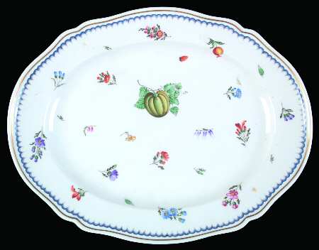 Italian Fruits (Antico Doccia) 15" Oval Serving Platter