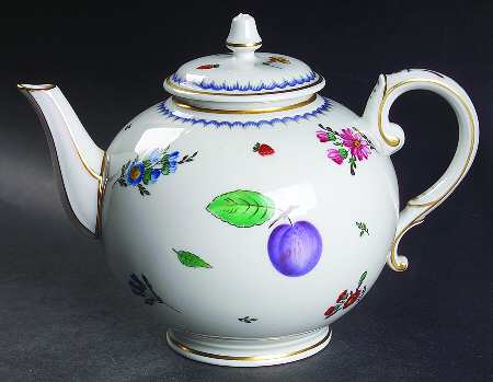 Italian Fruits (Antico Doccia) Small Teapot & Lid