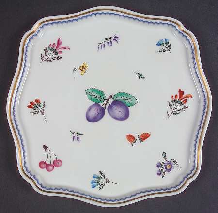 Italian Fruits (Antico Doccia) 8" Square Tray