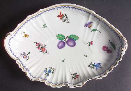 Italian Fruits (Antico Doccia) Large Oval Fluted Dish