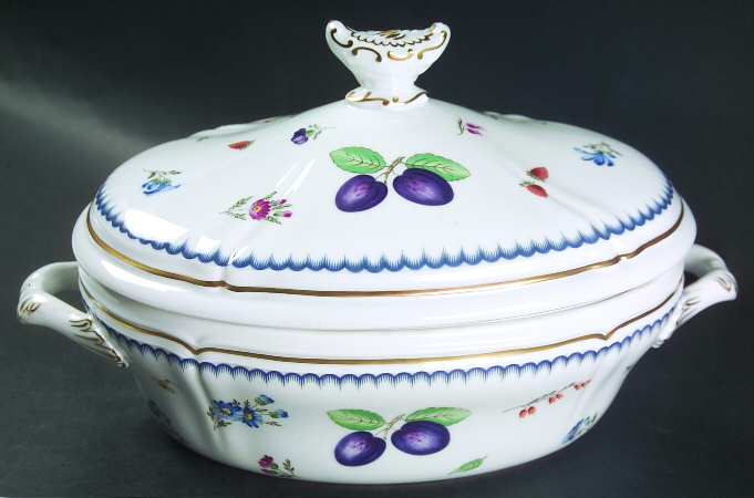 Italian Fruits (Antico Doccia) Oval Covered Vegetable