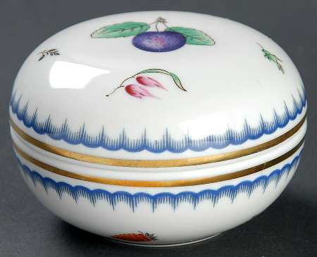 Italian Fruits (Antico Doccia) Round Box & Lid