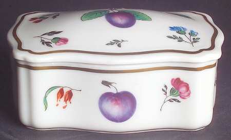 Italian Fruits (Antico Doccia) 4" Rectangular Box with Lid