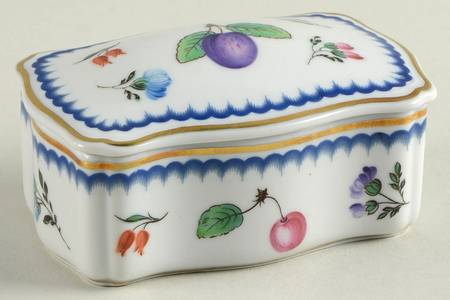 Italian Fruits (Antico Doccia) 4" Rectangular Box & Lid
