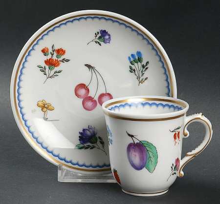 Italian Fruit (Impero) Flat Demitasse Cup & Saucer Set