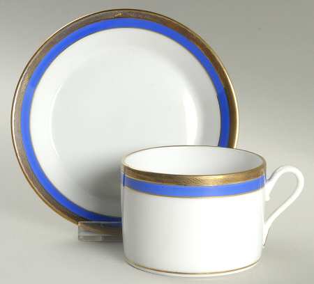 Palermo Blue Flat Cup & Saucer Set