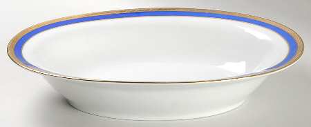 Palermo Blue 10" Oval Vegetable Bowl