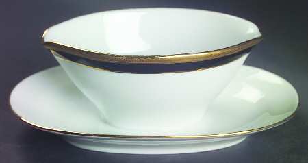 Palermo Black Gravy Boat with Attached Underplate