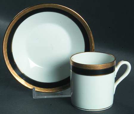 Palermo Black Flat Demitasse Cup & Saucer Set