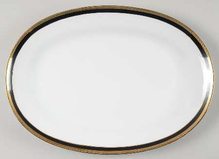 Palermo Black 14" Oval Serving Platter